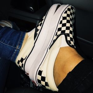Checkered slip on Vans
